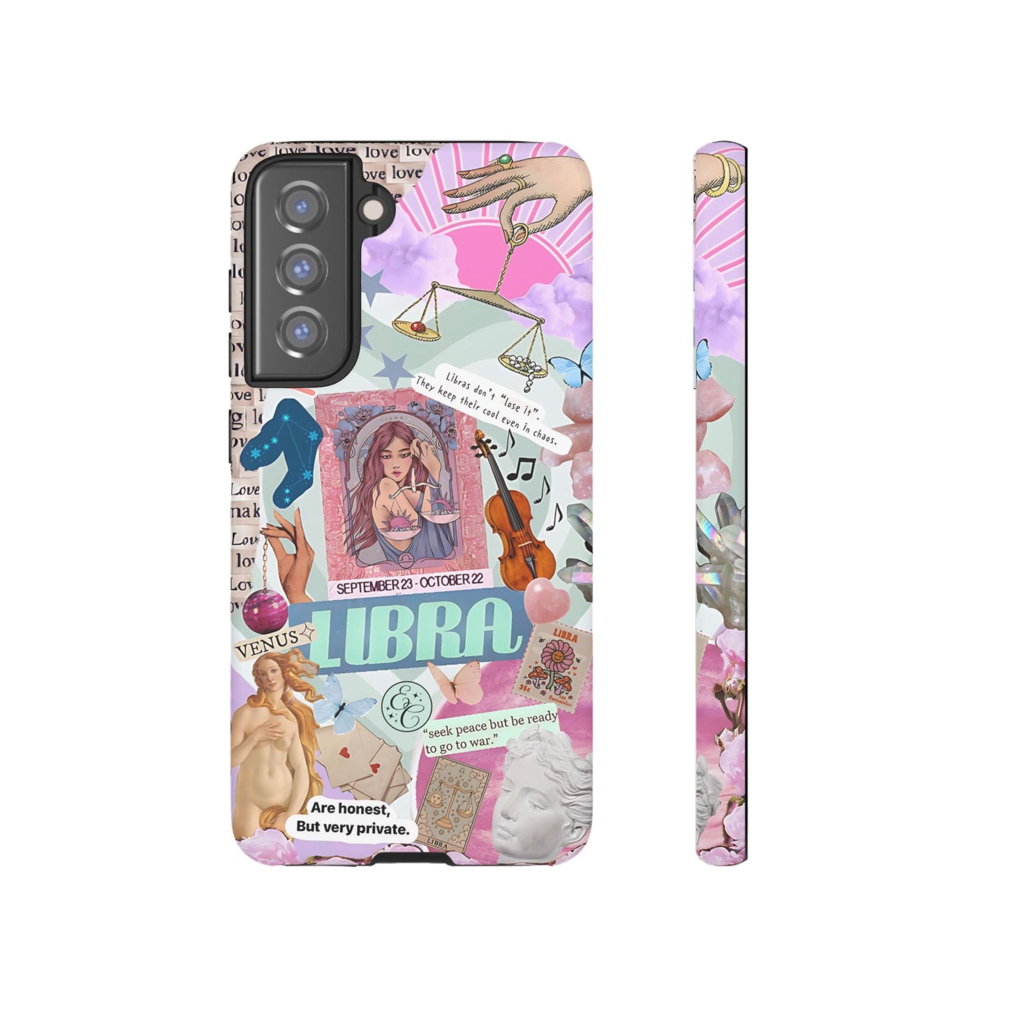 Libra Vintage Zodiac Collage Tough Phone Case