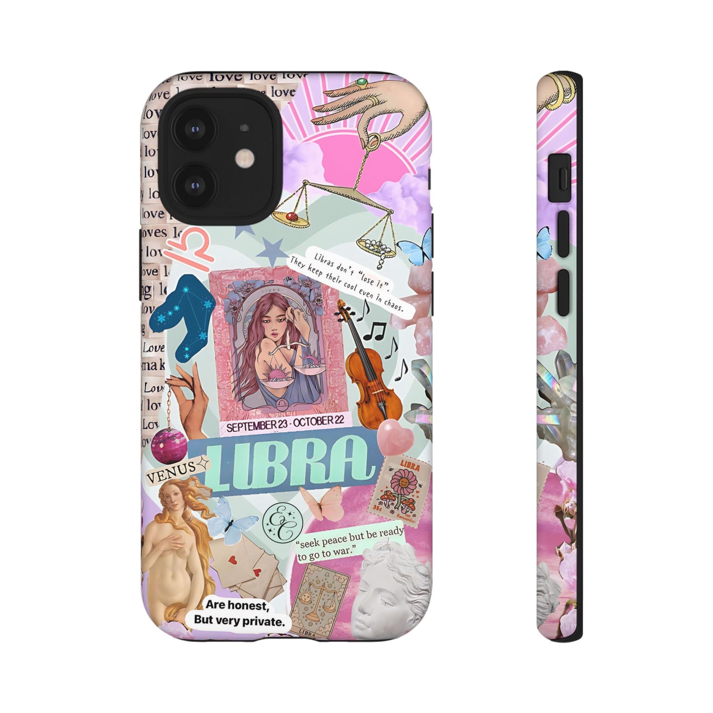Libra Vintage Zodiac Collage Tough Phone Case