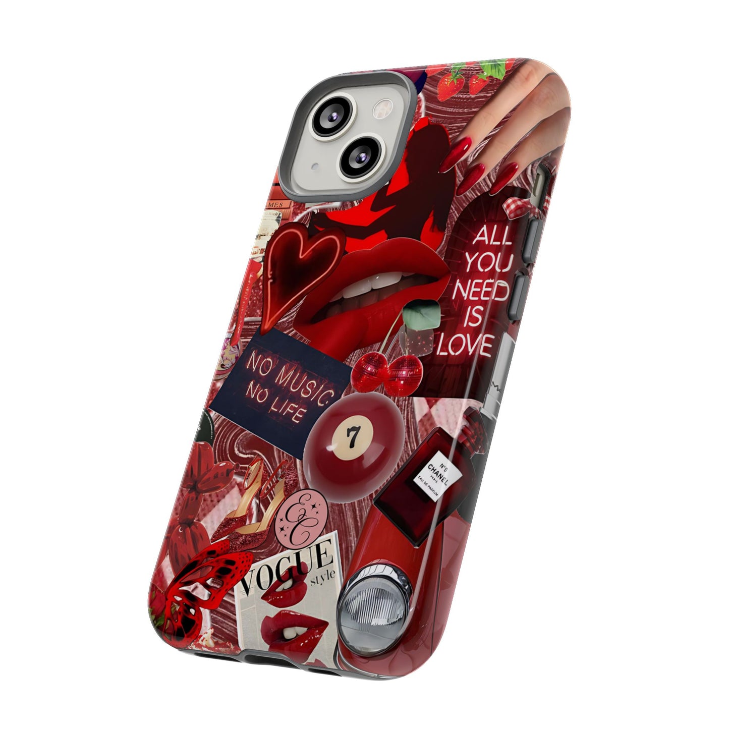 Red Aesthetic Collage Tough Phone Case