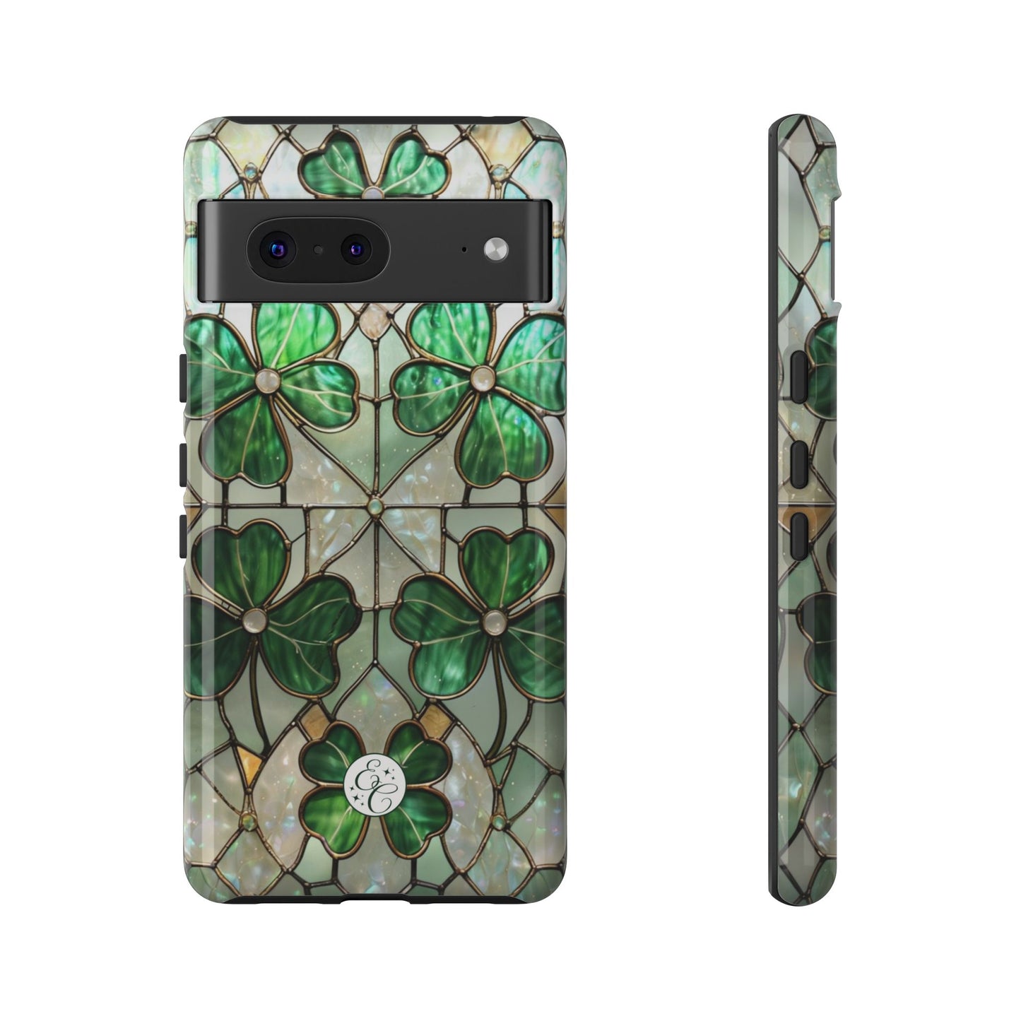 Lucky Clover Stained Glass Pattern Tough Phone Case