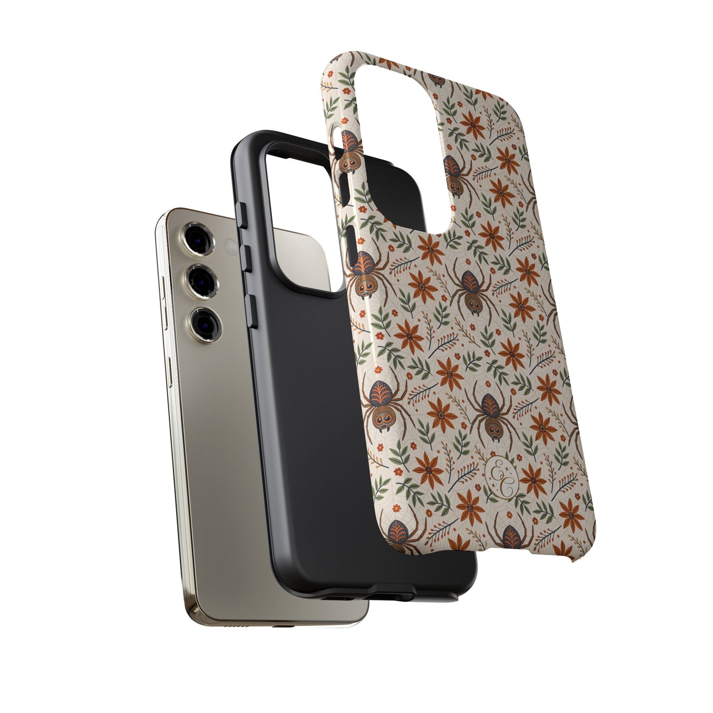Boho Floral Spider Pattern Tough Phone Case