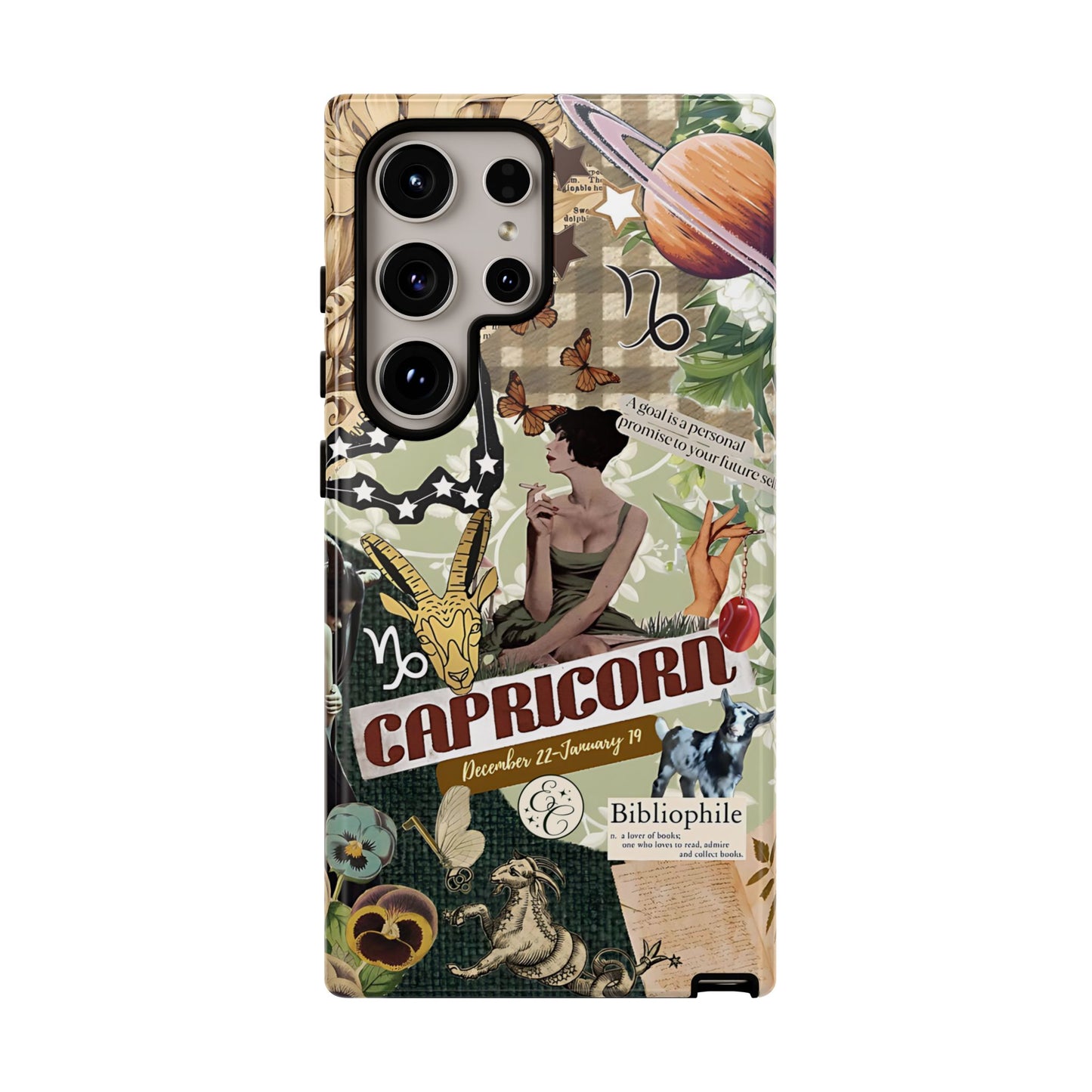 Capricorn Retro Zodiac Collage Tough Phone Case