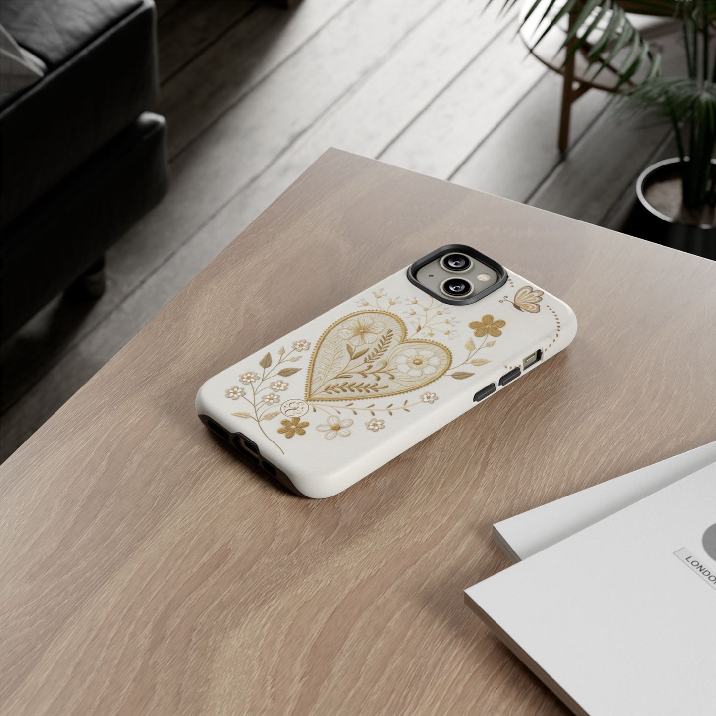 Floral Heart Design Tough Phone Case