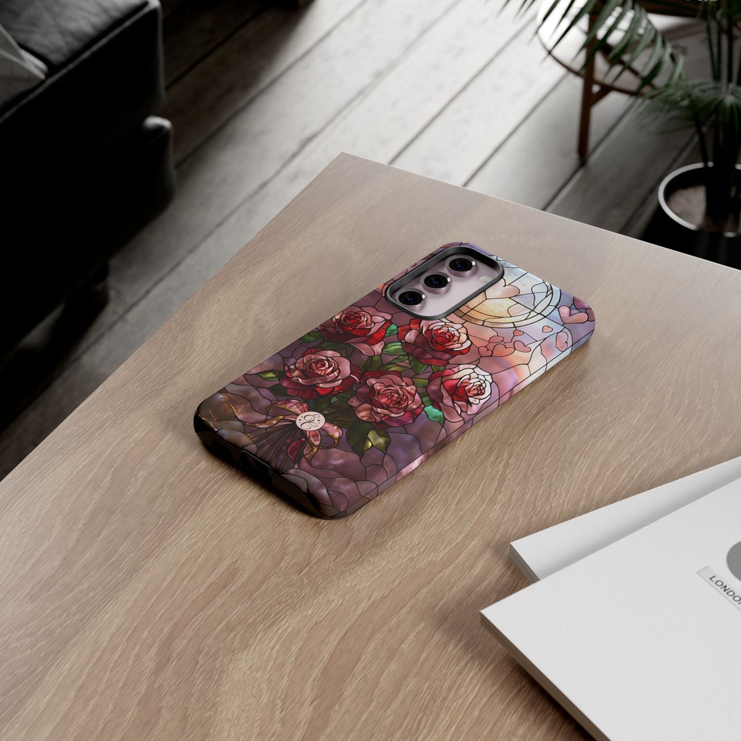 Bouquet of Roses Stained Glass Tough Phone Case