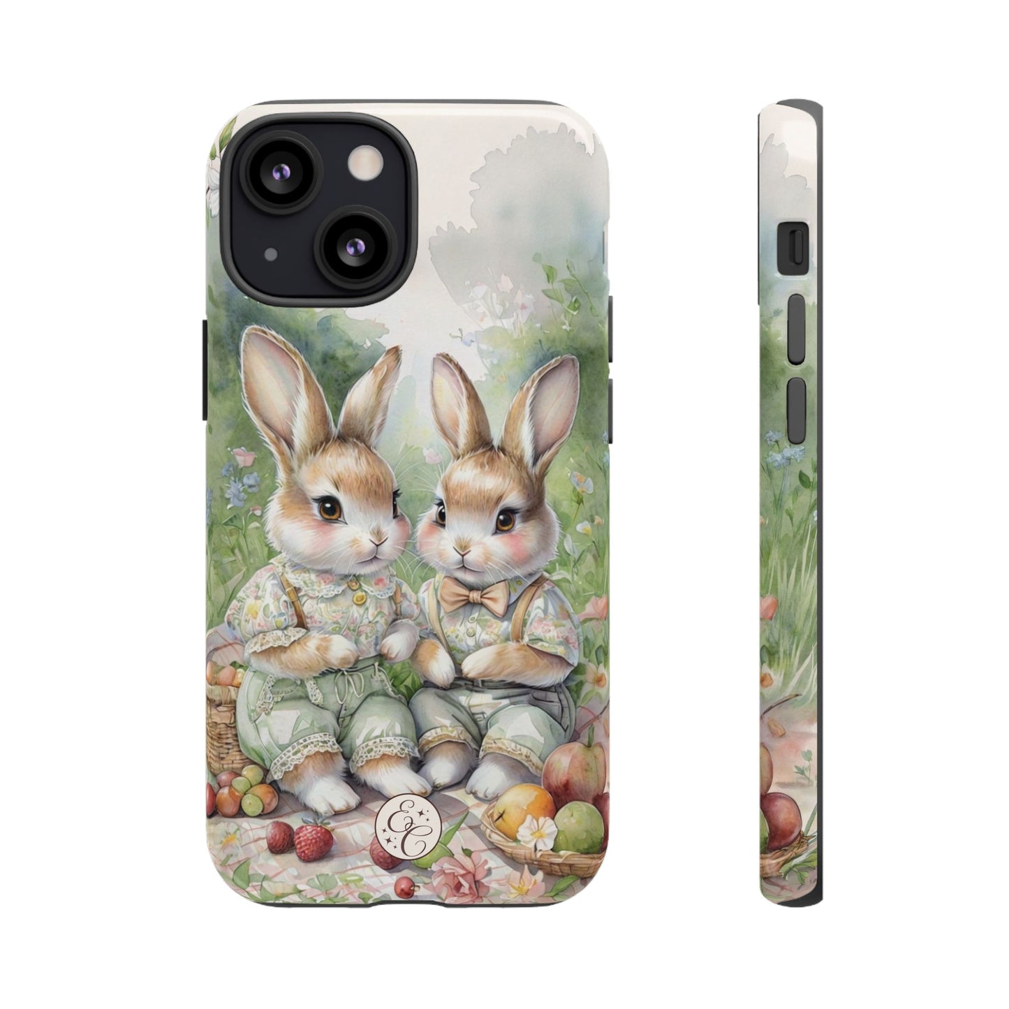 Vintage Bunny Picnic Tough Phone Case