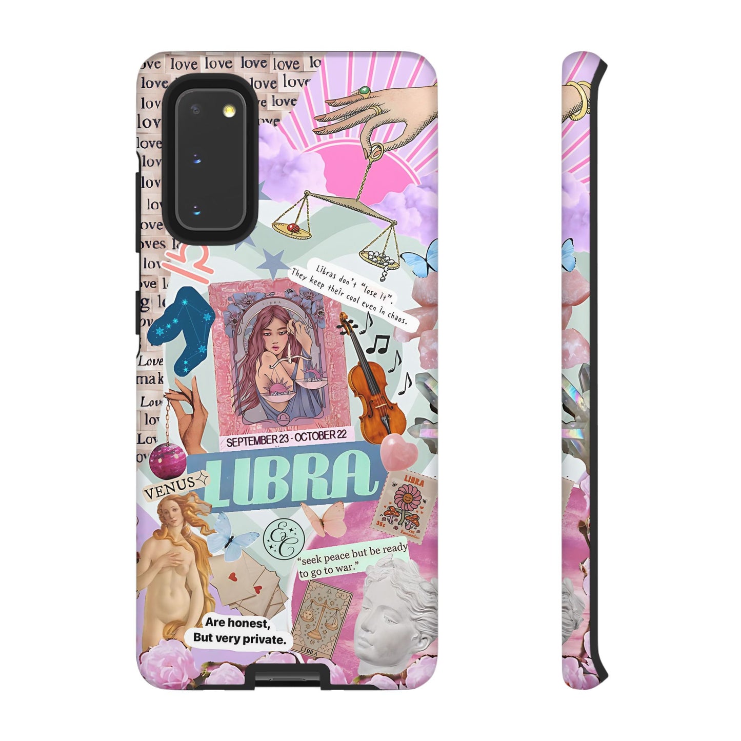 Libra Vintage Zodiac Collage Tough Phone Case