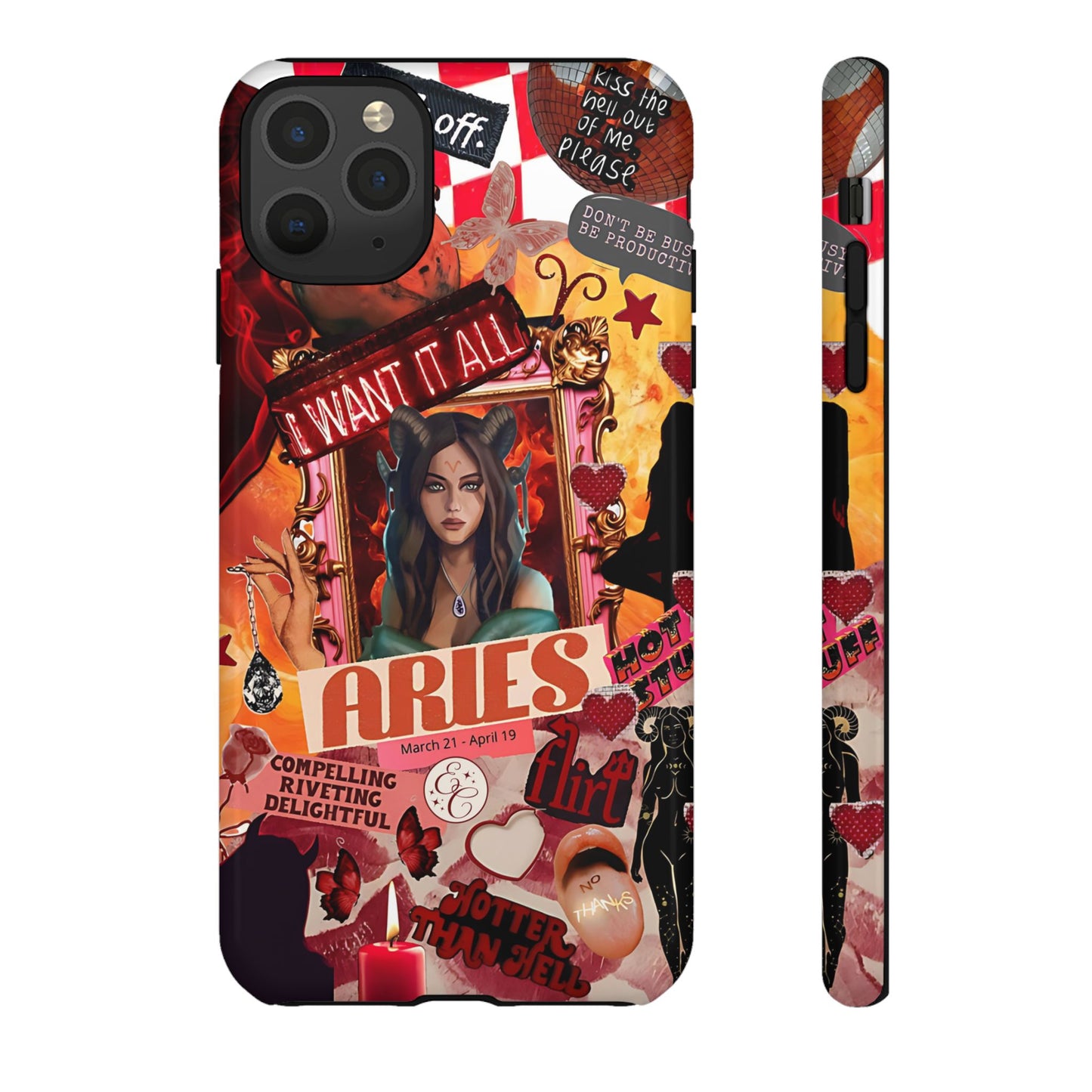 Aries Vintage Zodiac Collage Tough Phone Case