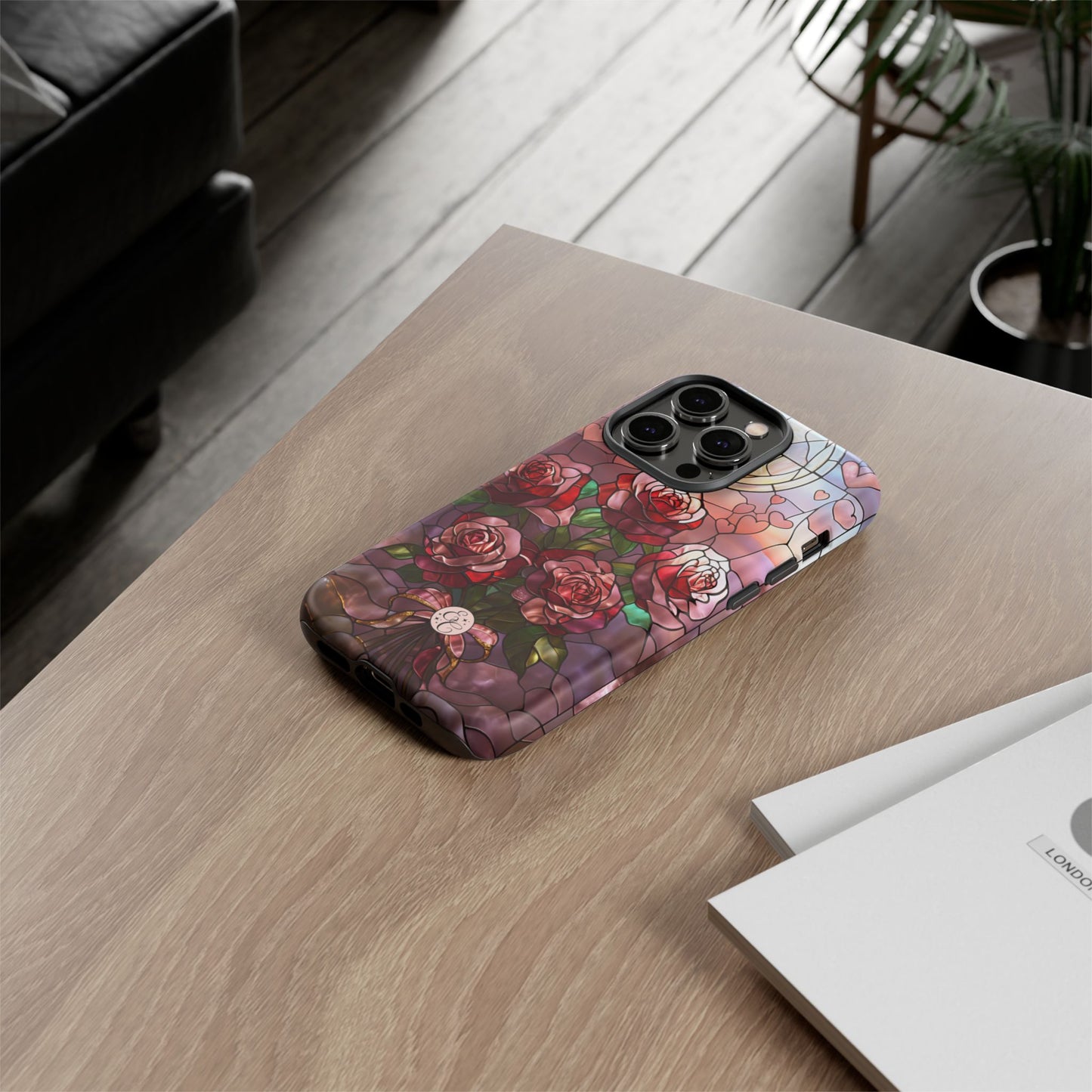 Bouquet of Roses Stained Glass Tough Phone Case