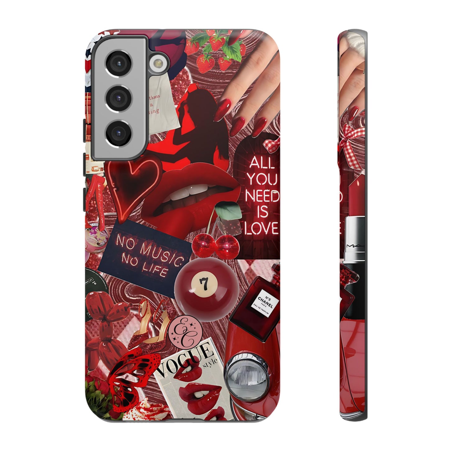 Red Aesthetic Collage Tough Phone Case