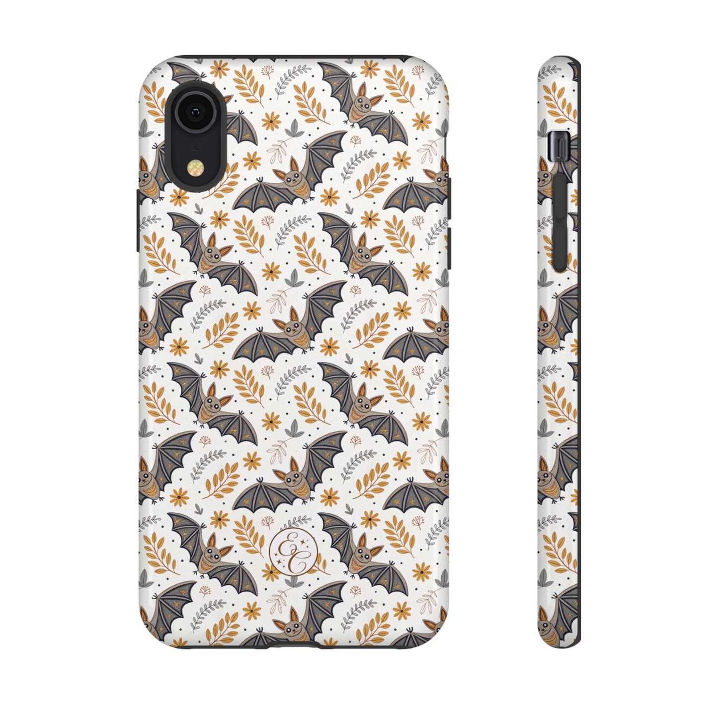 Boho Halloween Bat Pattern Tough Phone Case