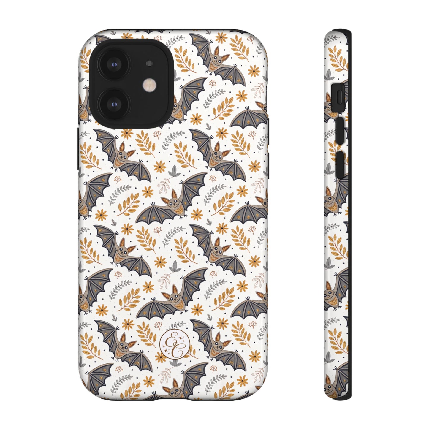 Boho Halloween Bat Pattern Tough Phone Case