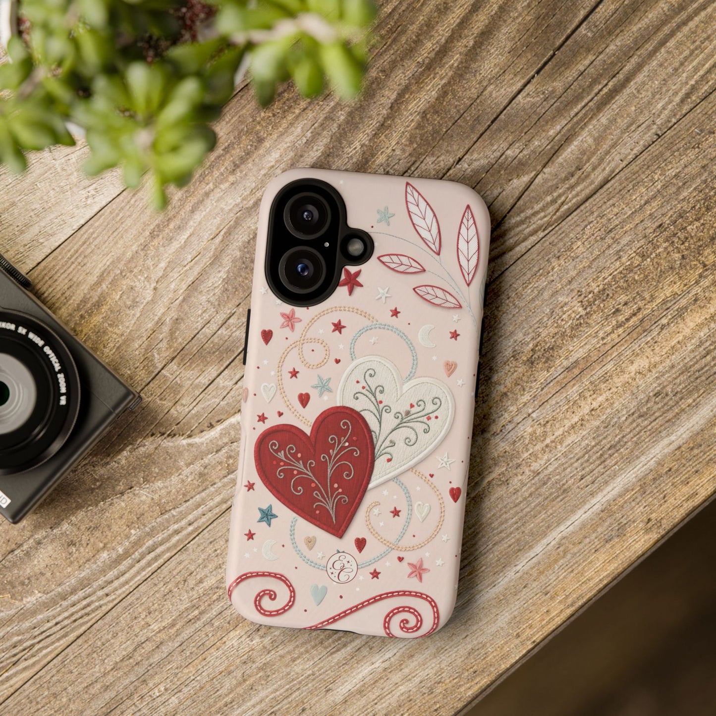 Interlinked Hearts Design Tough Phone Case
