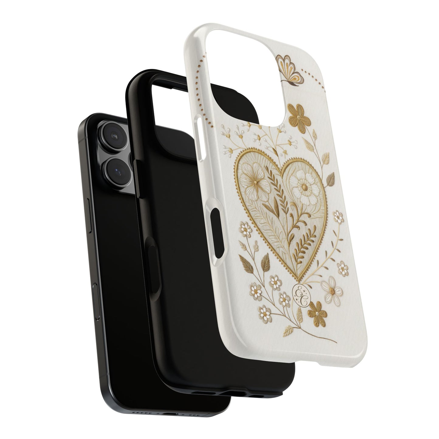 Floral Heart Design Tough Phone Case