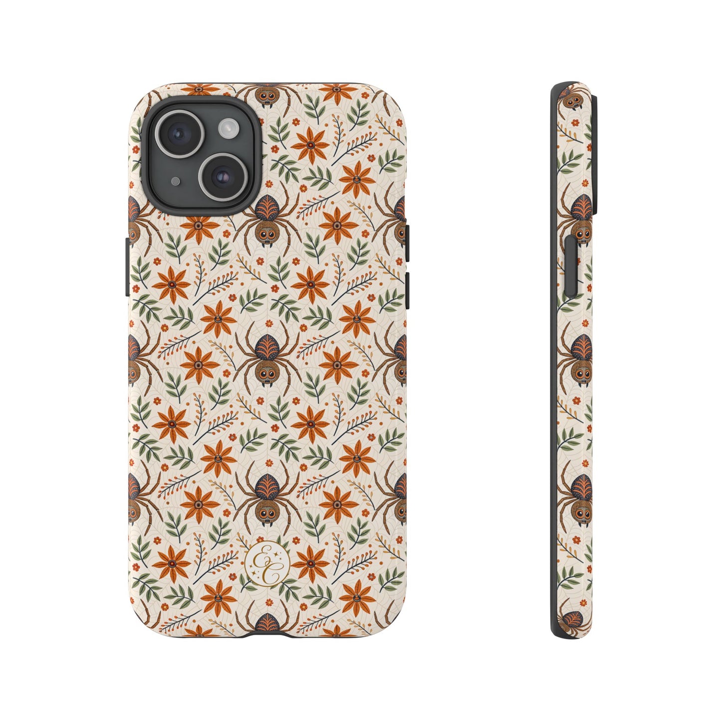Boho Floral Spider Pattern Tough Phone Case