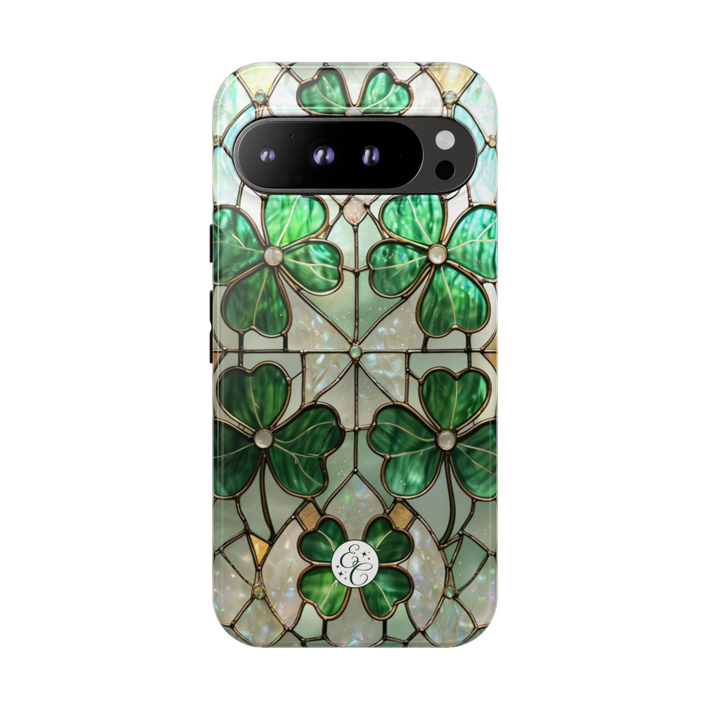 Lucky Clover Stained Glass Pattern Tough Phone Case