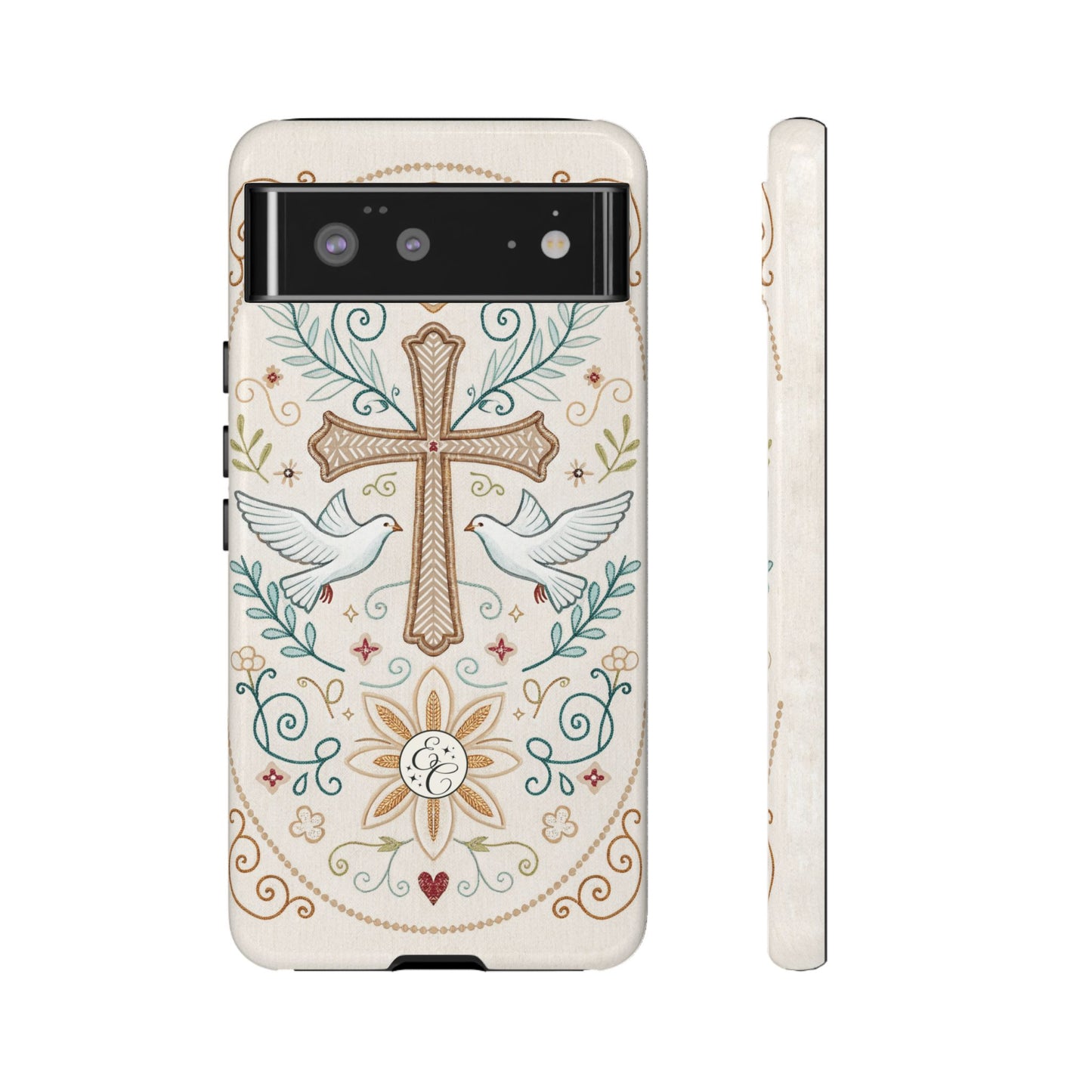 Christian Cross and Doves Tough Phone Case