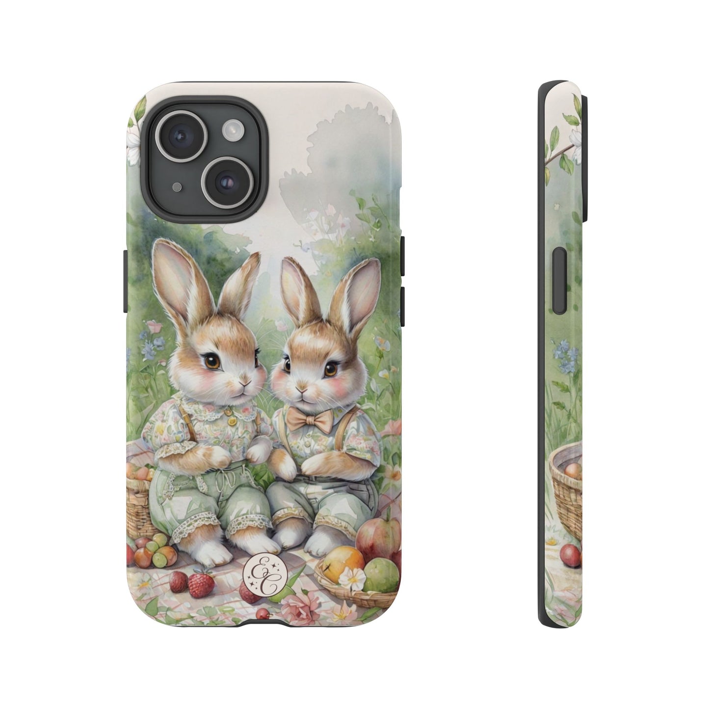 Vintage Bunny Picnic Tough Phone Case