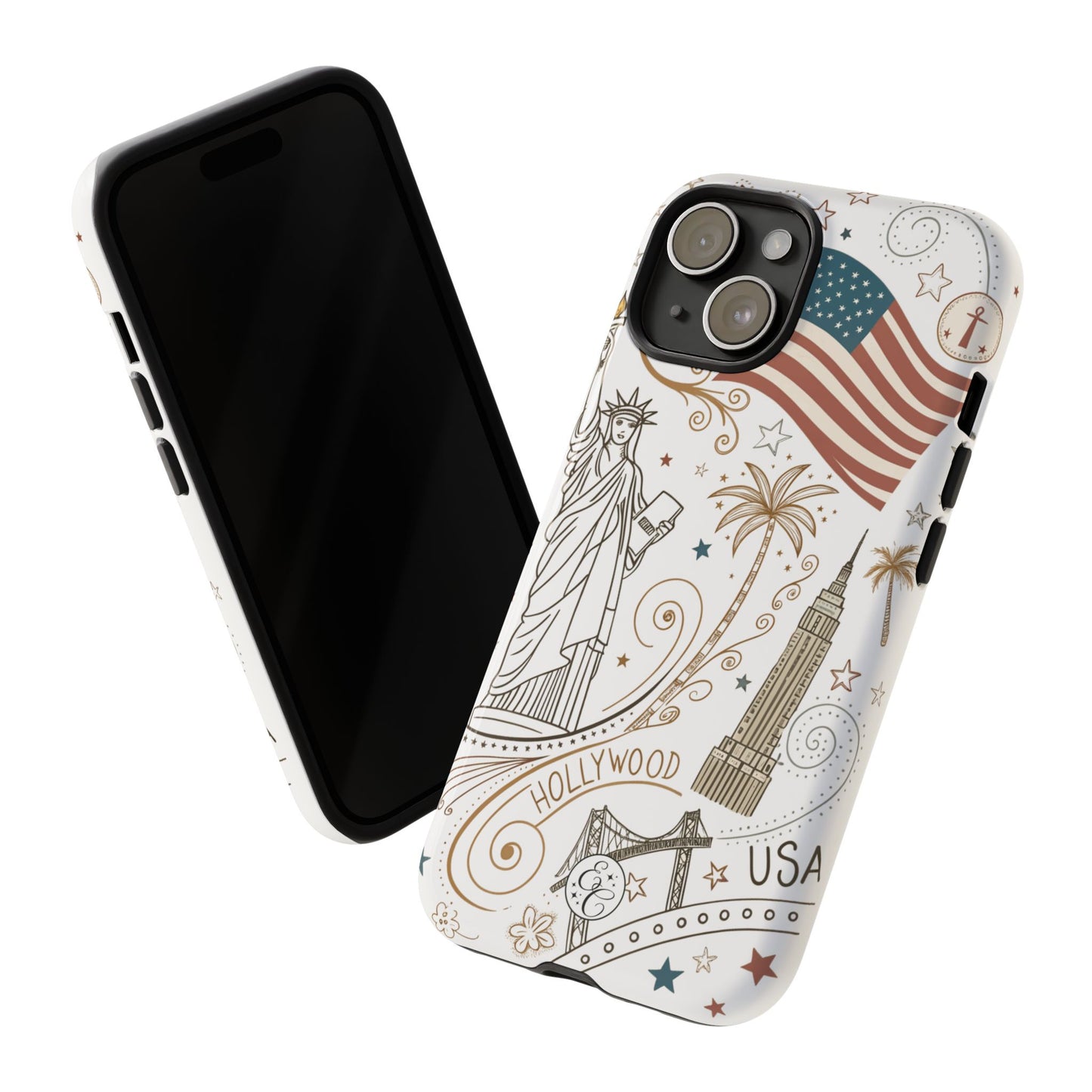 USA Landmarks Boho Doodle Tough Phone Case