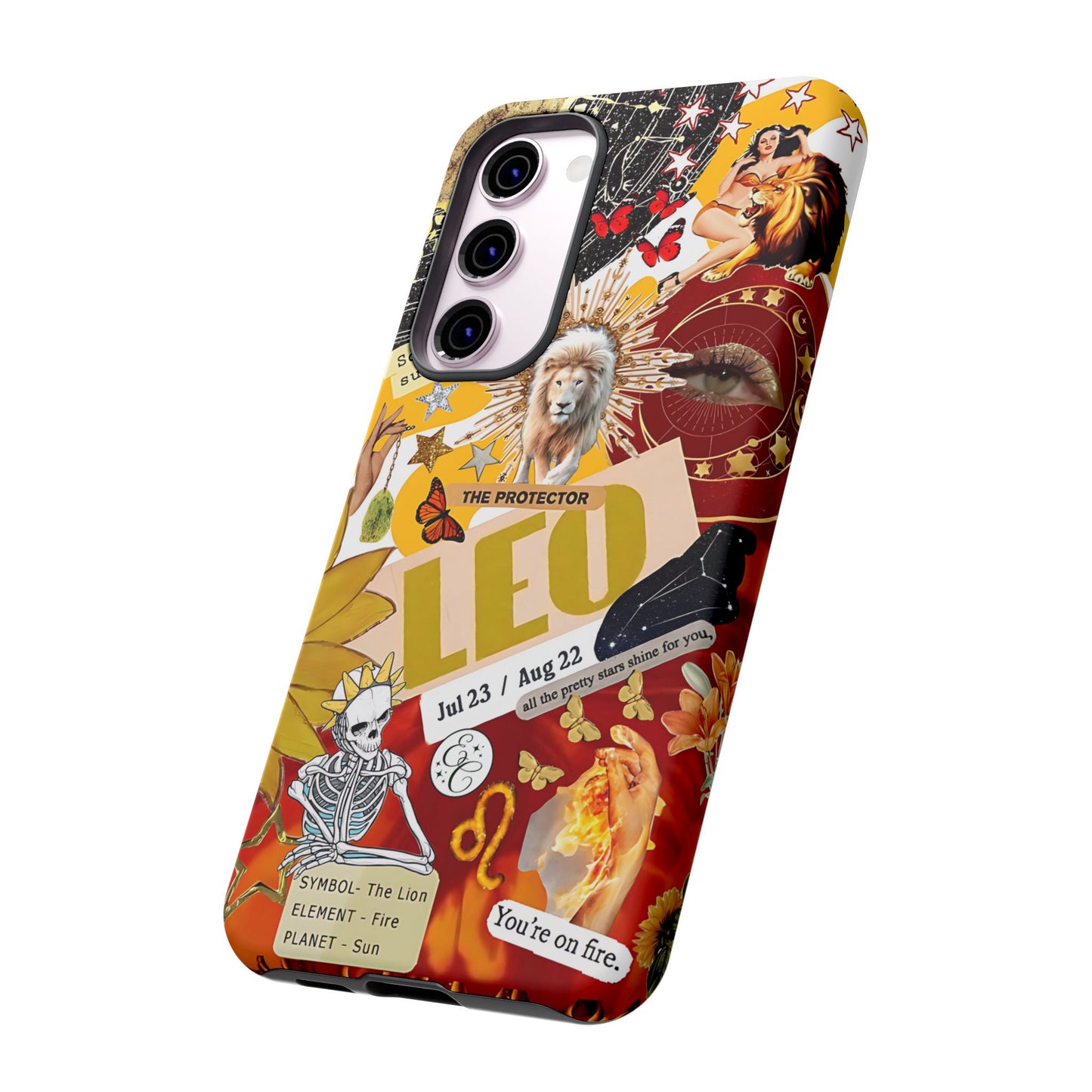 Leo Vintage Zodiac Collage Tough Phone Case
