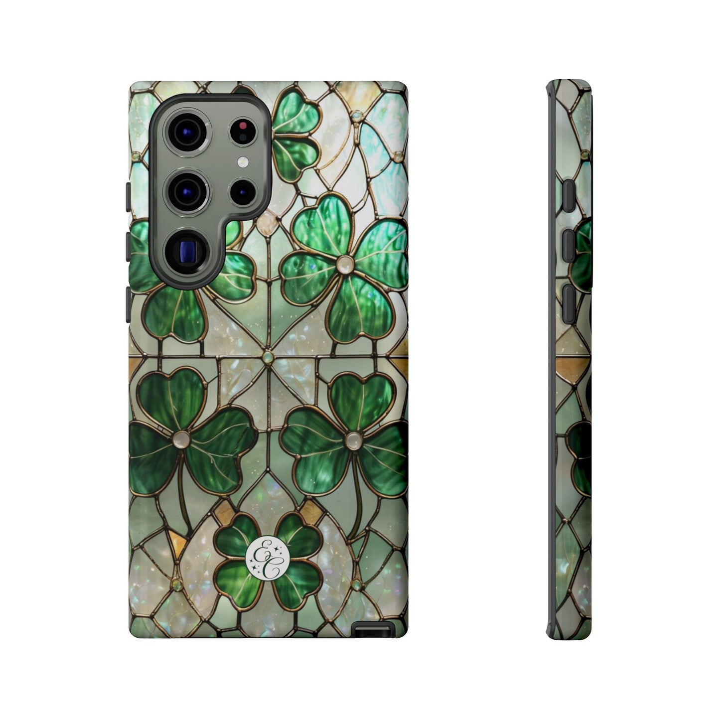 Lucky Clover Stained Glass Pattern Tough Phone Case
