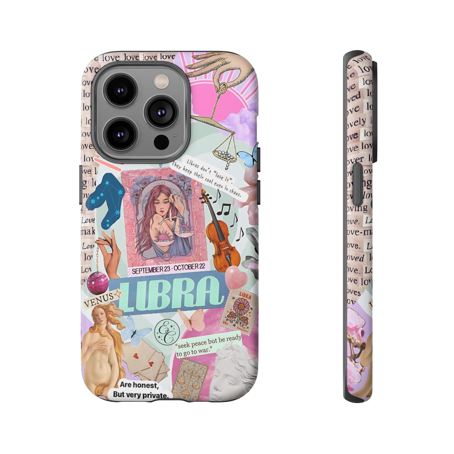 Libra Vintage Zodiac Collage Tough Phone Case