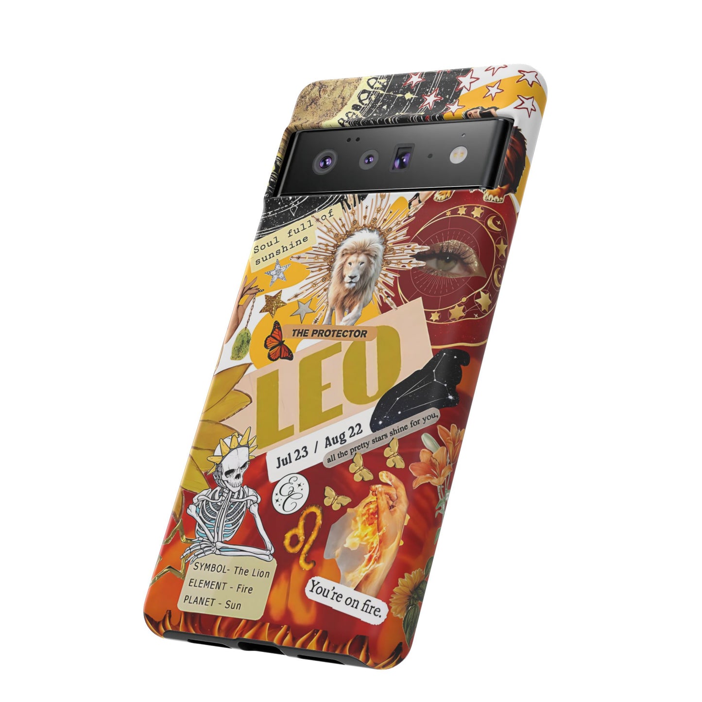 Leo Vintage Zodiac Collage Tough Phone Case