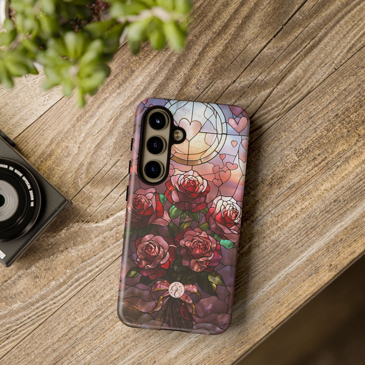 Bouquet of Roses Stained Glass Tough Phone Case