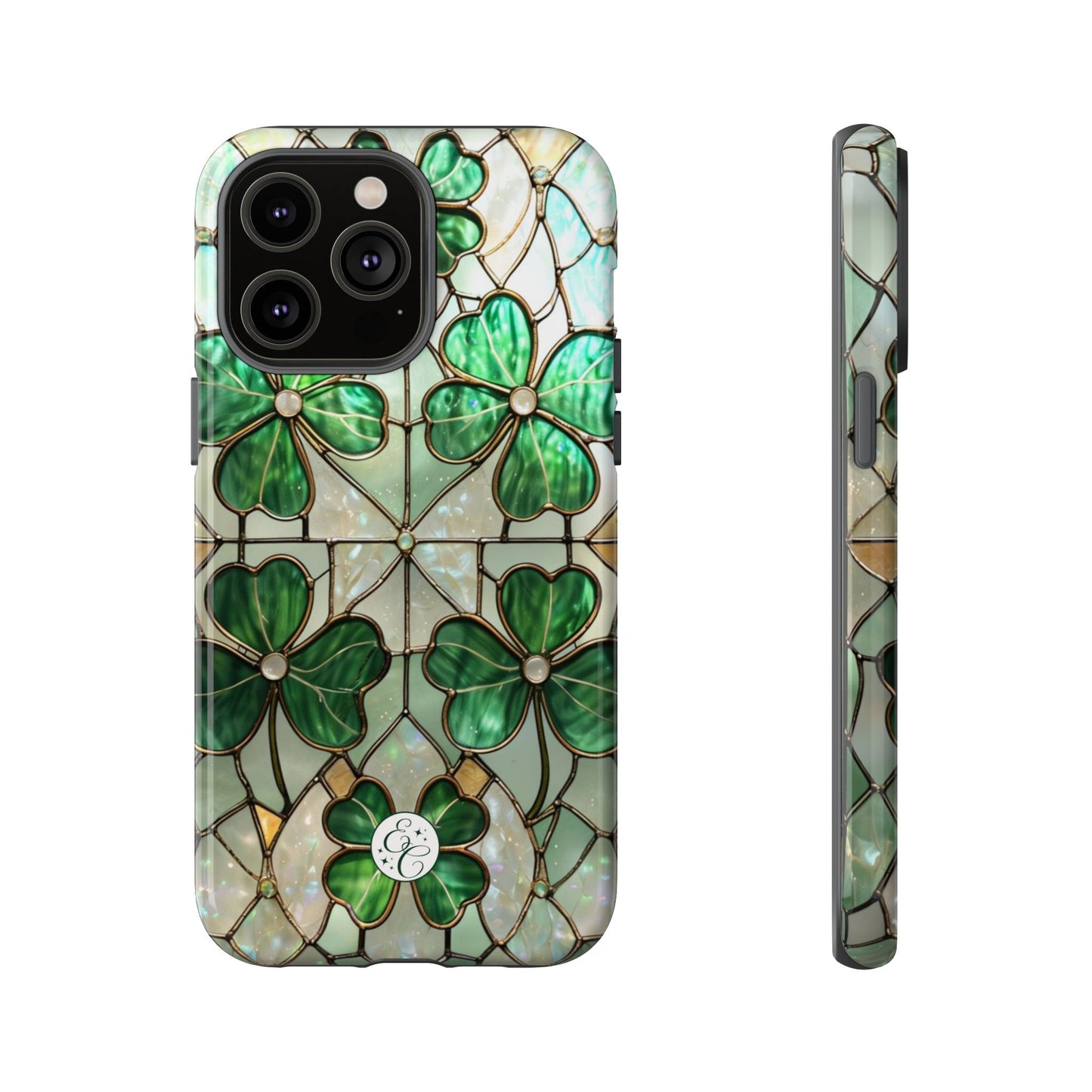 Lucky Clover Stained Glass Pattern Tough Phone Case