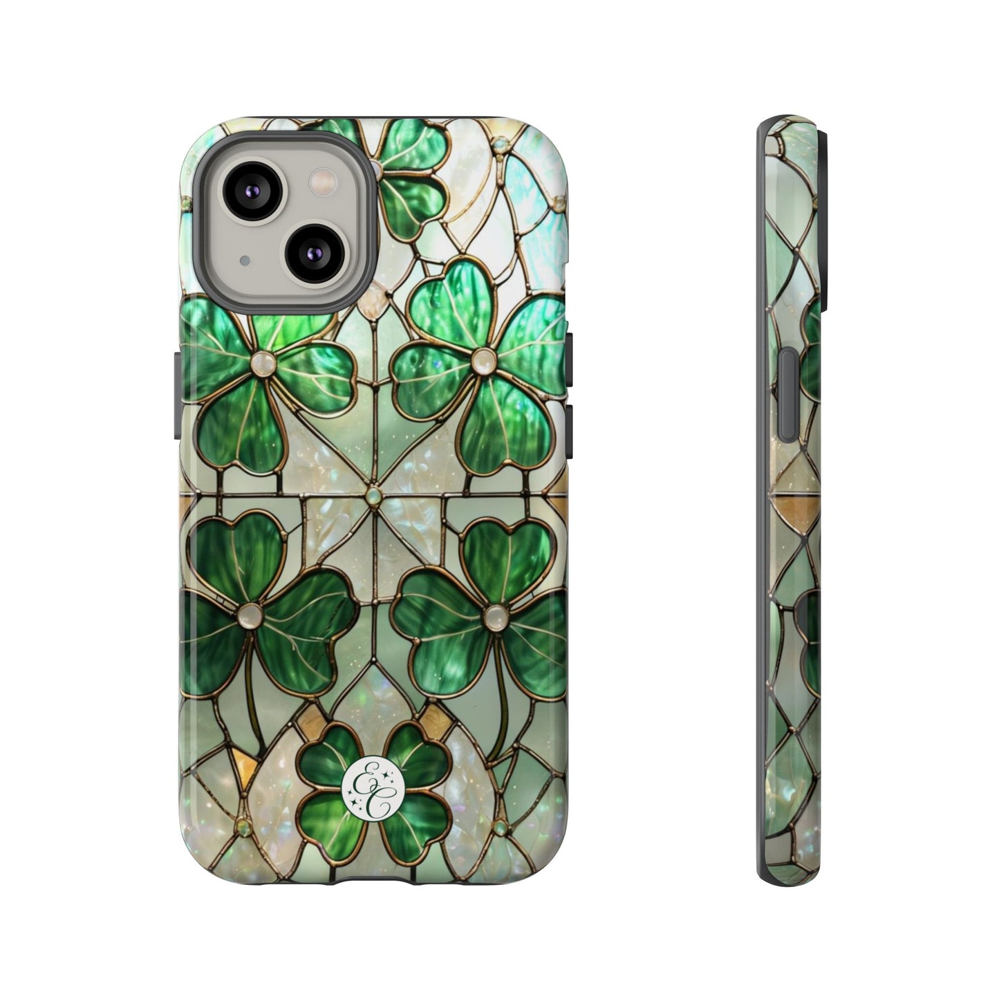 Lucky Clover Stained Glass Pattern Tough Phone Case