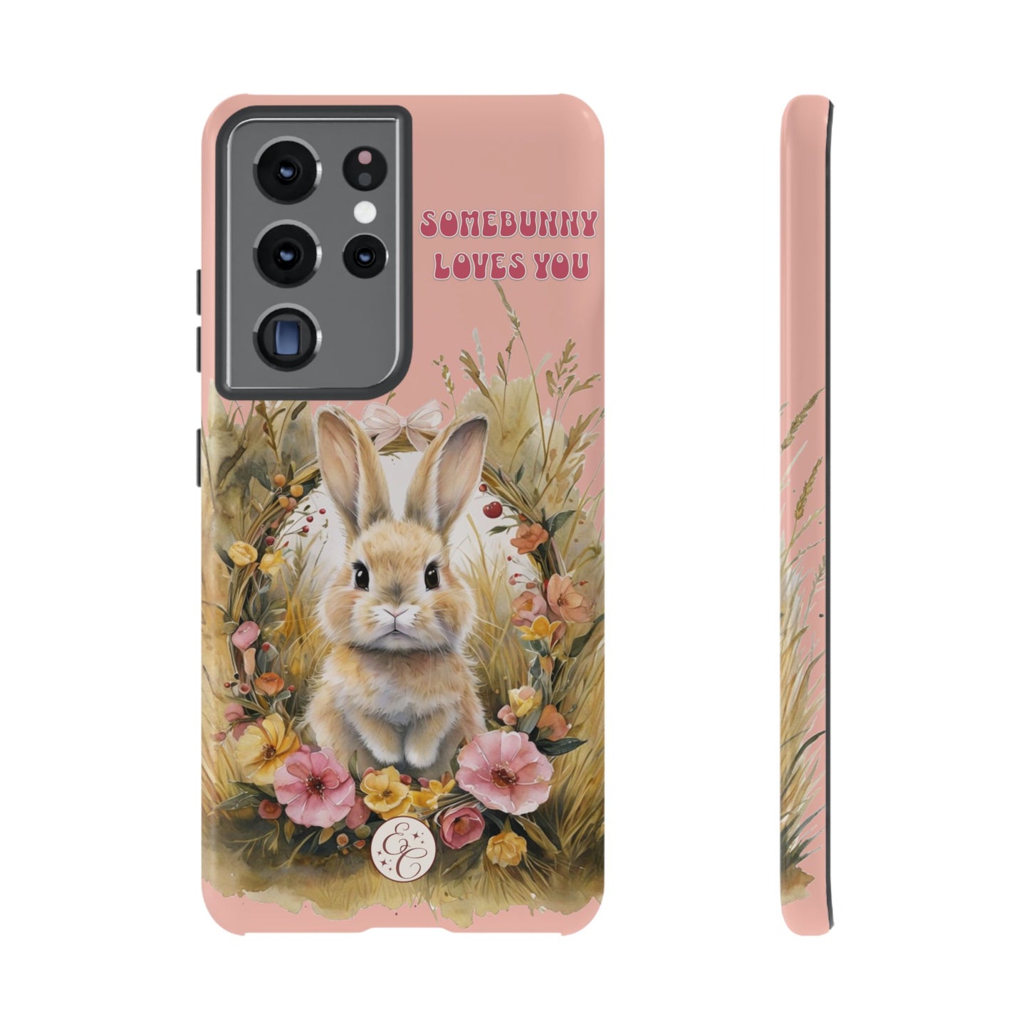 Somebunny Loves You Tough Phone Case - Peach