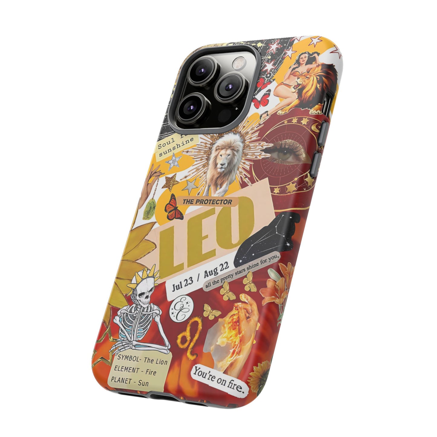 Leo Vintage Zodiac Collage Tough Phone Case