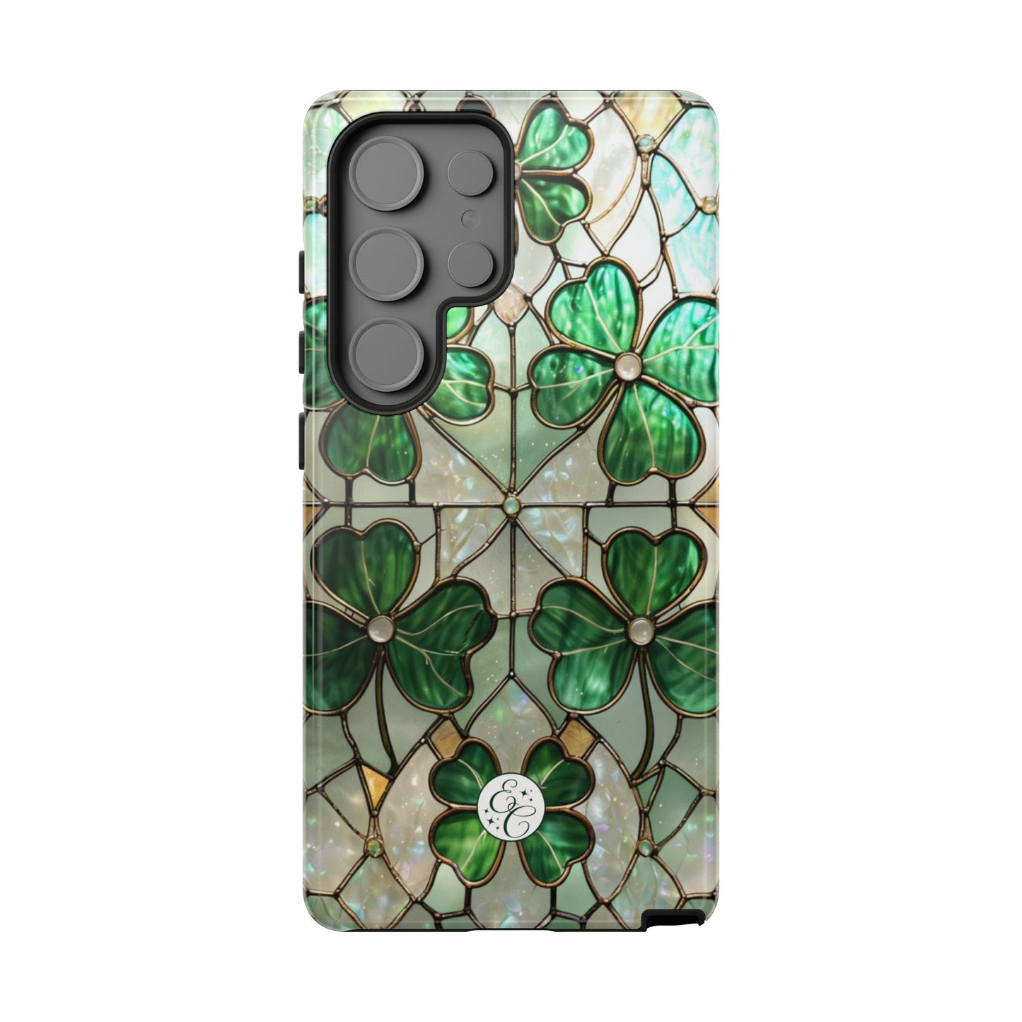 Lucky Clover Stained Glass Pattern Tough Phone Case