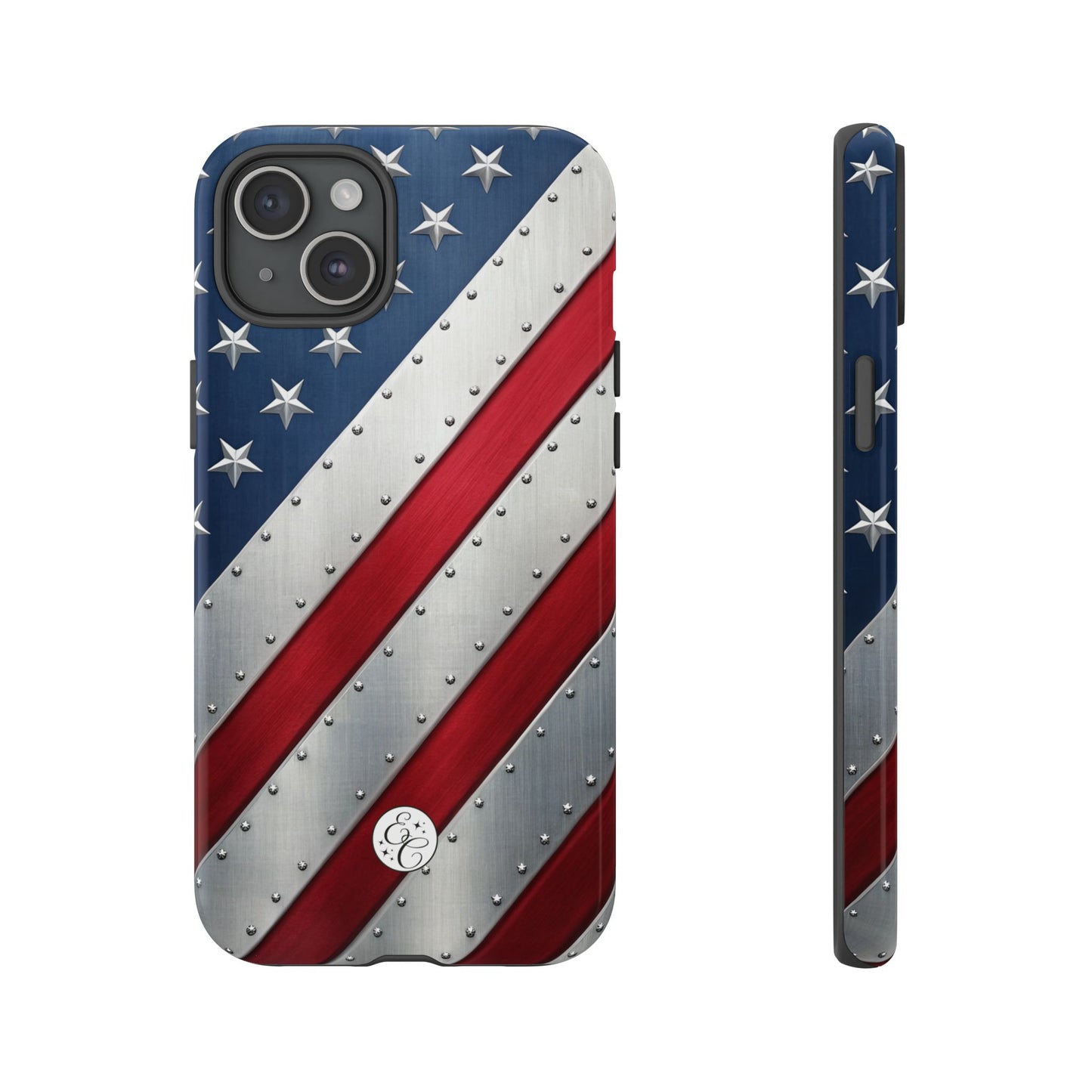 Metallic American Flag Tough Phone Case