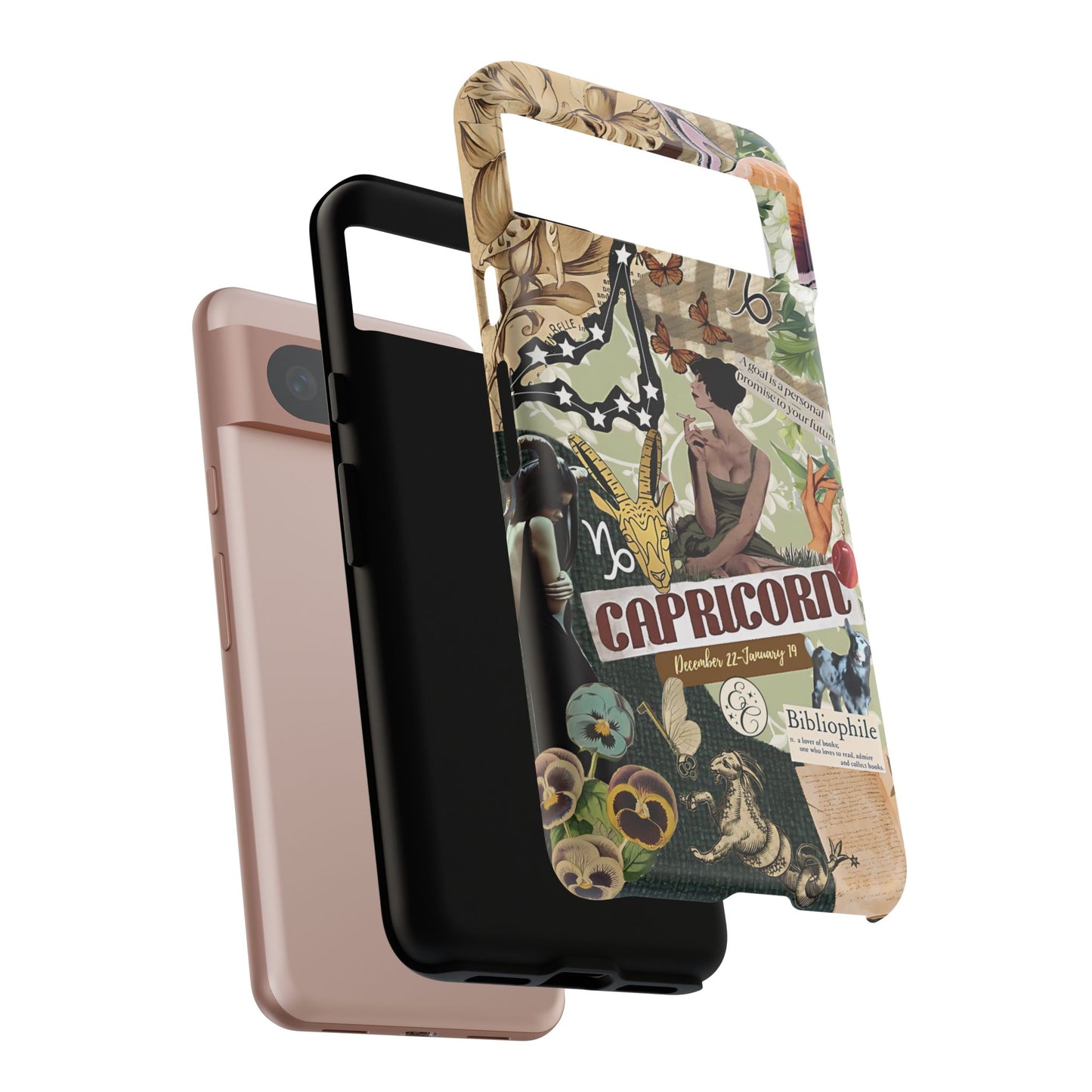 Capricorn Retro Zodiac Collage Tough Phone Case