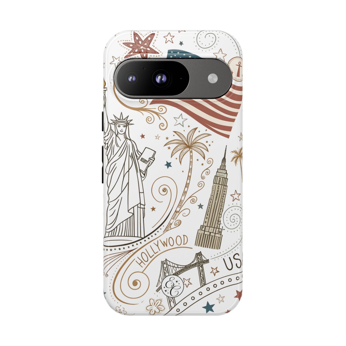 USA Landmarks Boho Doodle Tough Phone Case