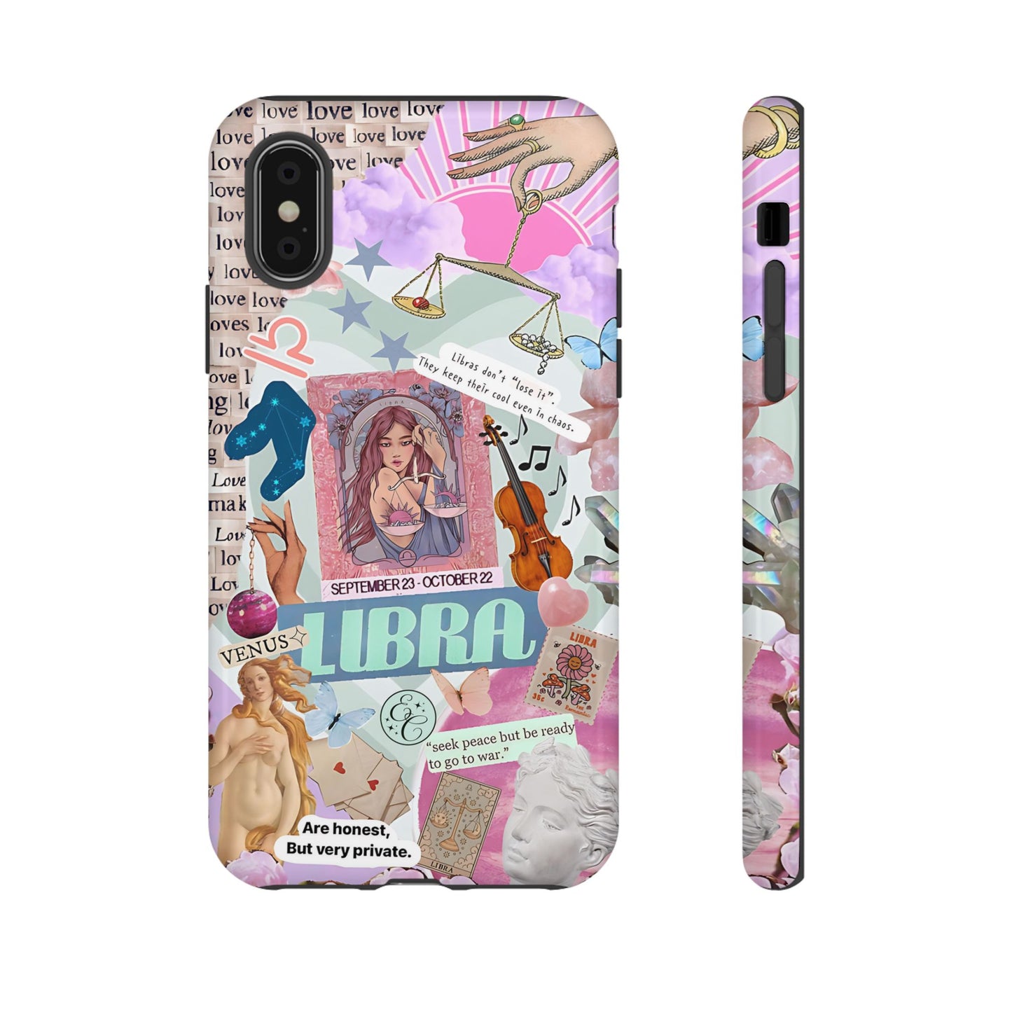 Libra Vintage Zodiac Collage Tough Phone Case
