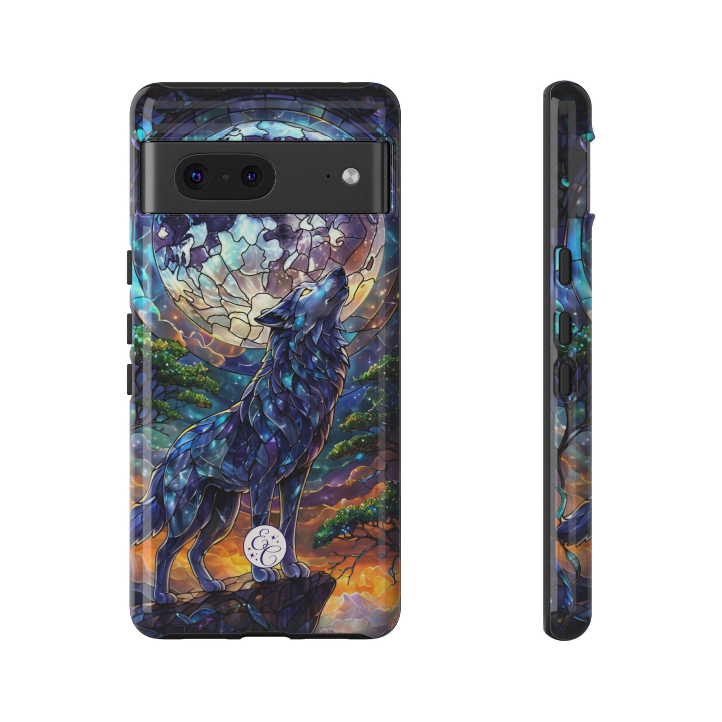 Stained Glass Wolf Tough Phone Case