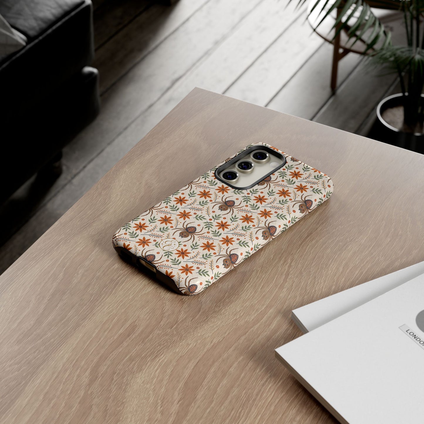 Boho Floral Spider Pattern Tough Phone Case