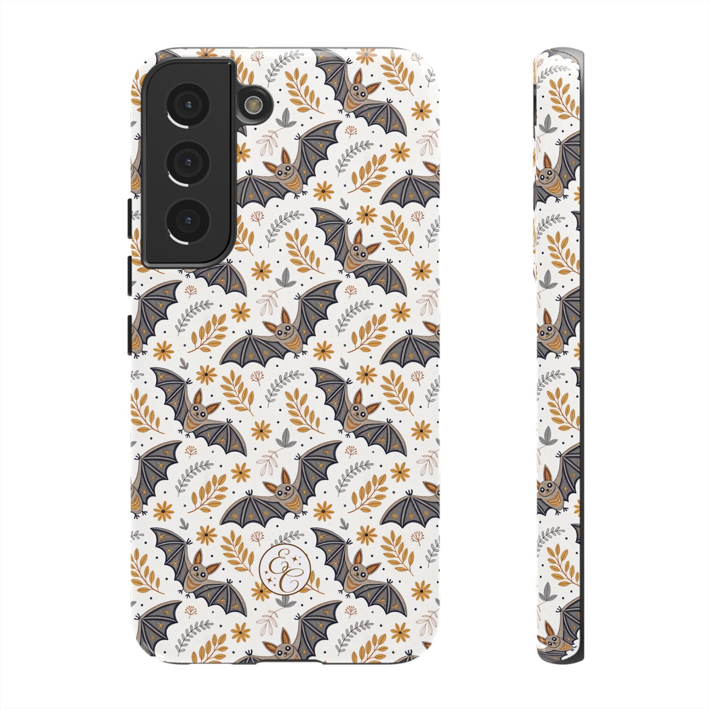 Boho Halloween Bat Pattern Tough Phone Case