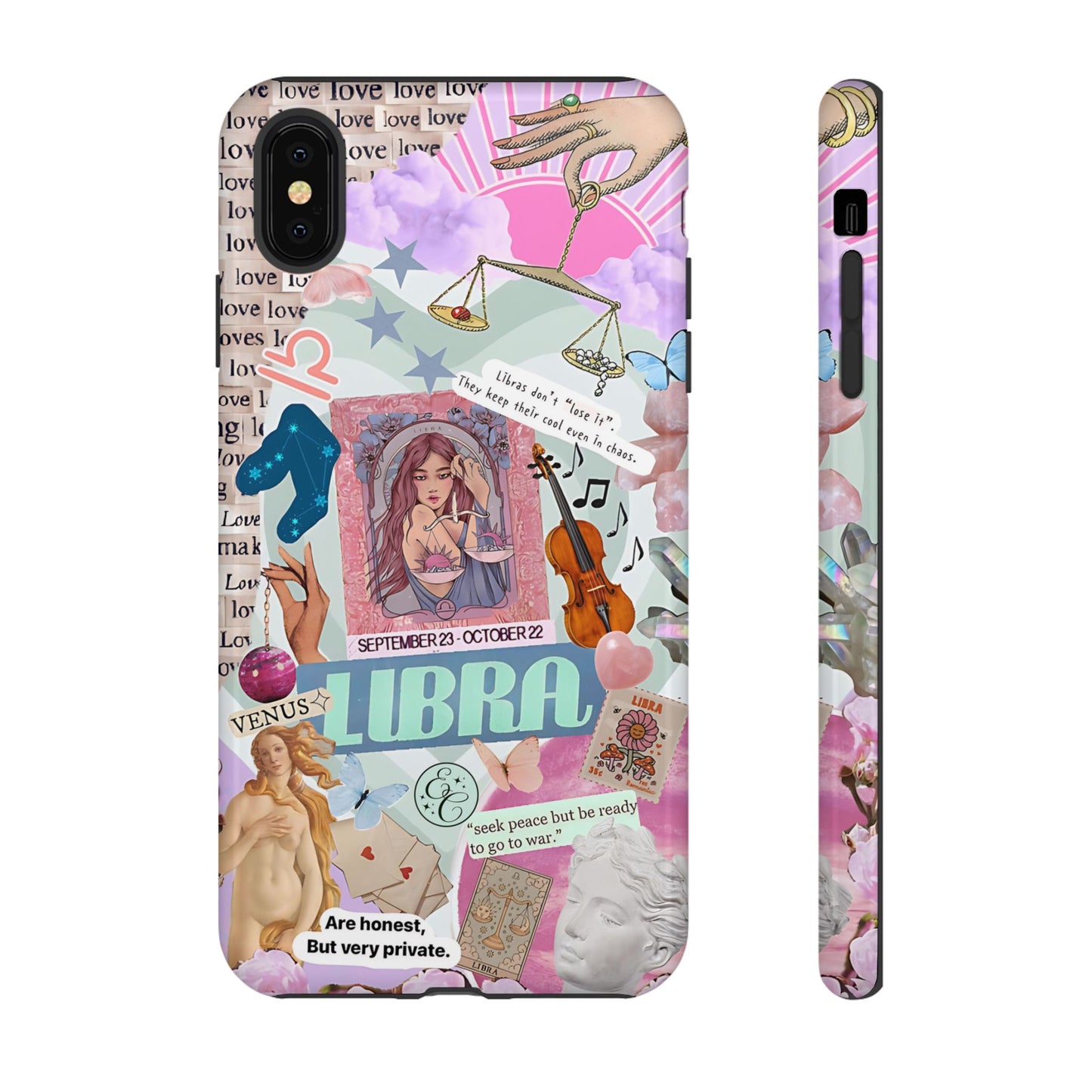 Libra Vintage Zodiac Collage Tough Phone Case