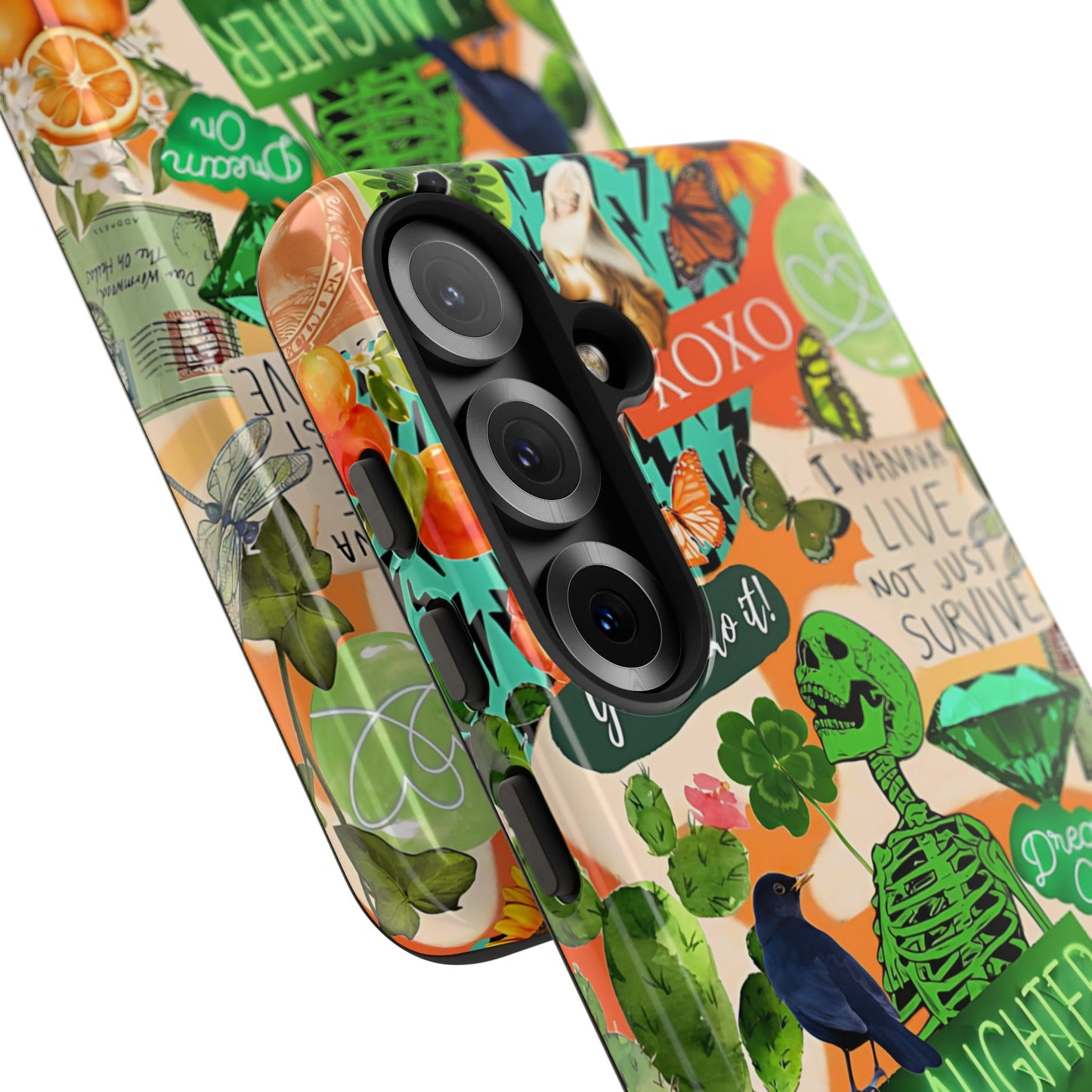 Green and Orange Collage Tough Phone Case