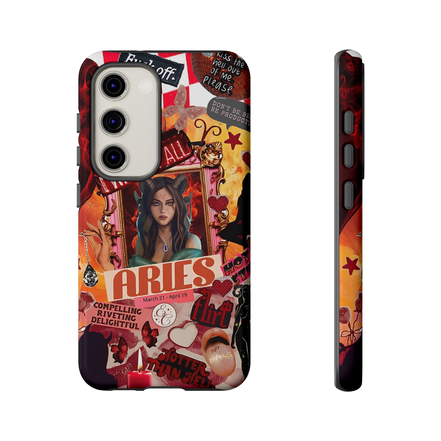 Aries Vintage Zodiac Collage Tough Phone Case