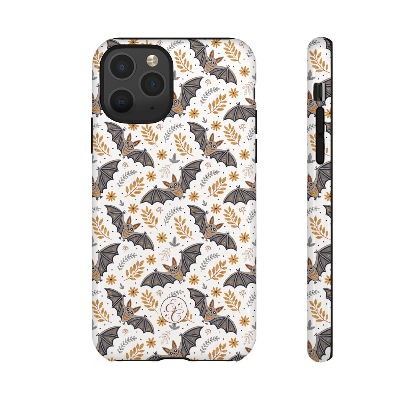 Boho Halloween Bat Pattern Tough Phone Case
