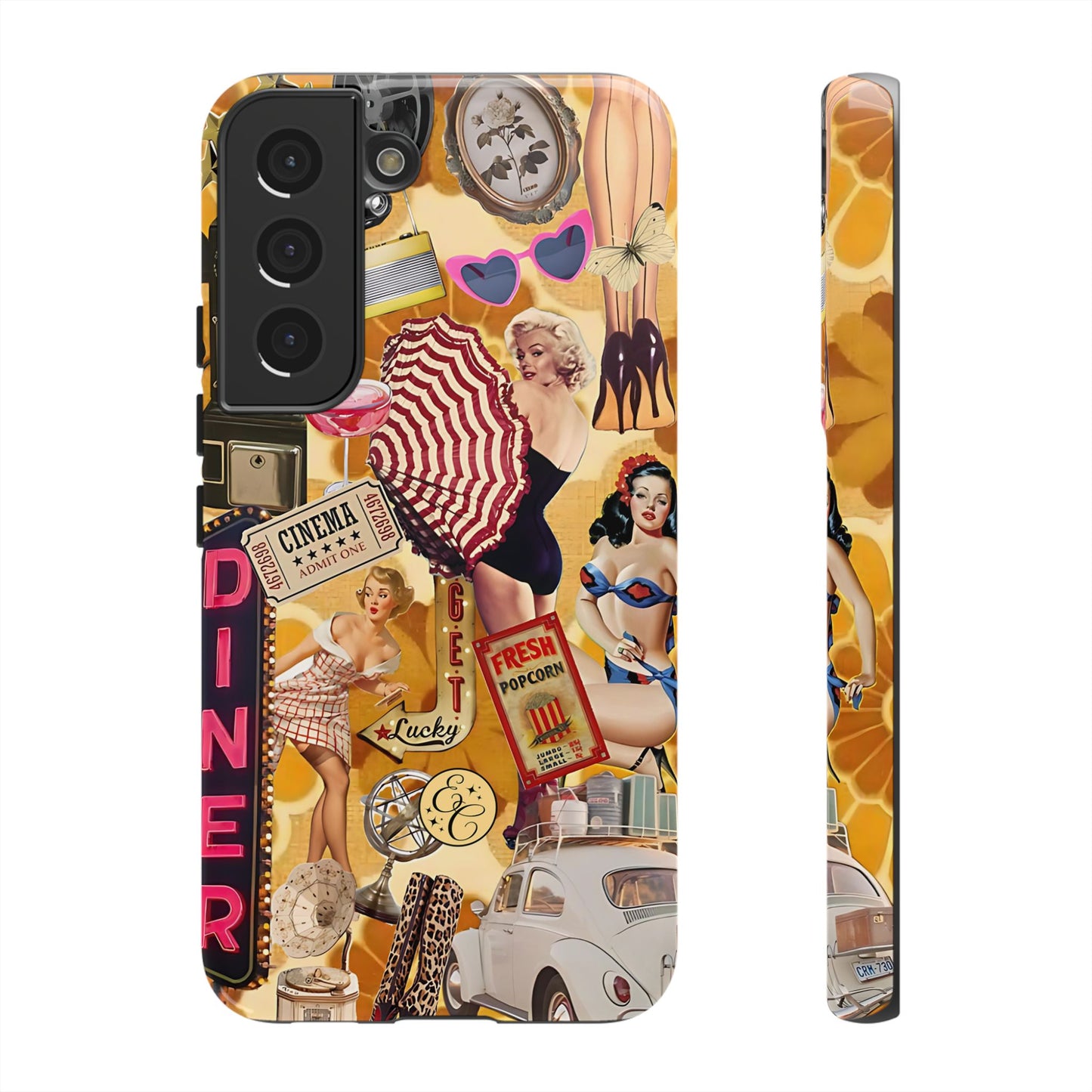 Retro Pin-up Collage Tough Phone Case