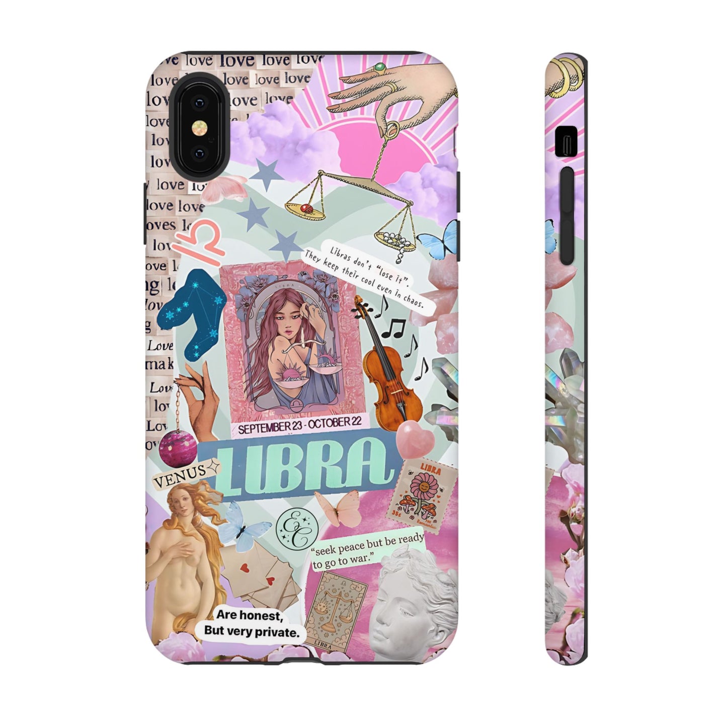 Libra Vintage Zodiac Collage Tough Phone Case