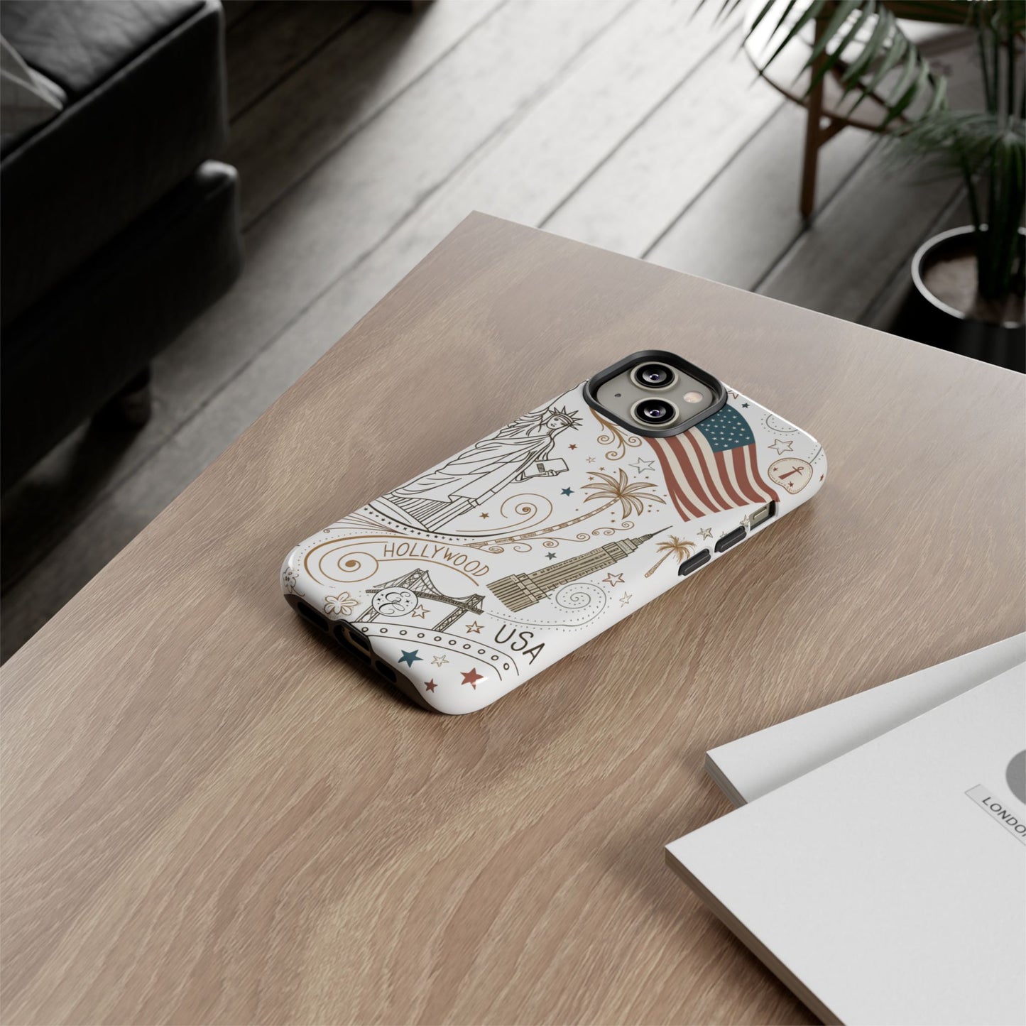 USA Landmarks Boho Doodle Tough Phone Case