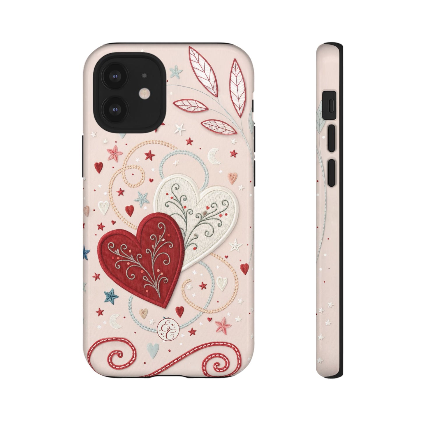 Interlinked Hearts Design Tough Phone Case