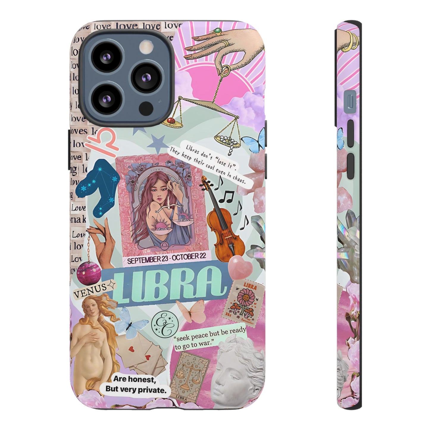Libra Vintage Zodiac Collage Tough Phone Case