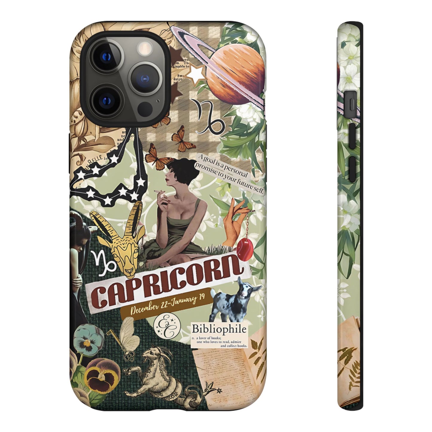 Capricorn Retro Zodiac Collage Tough Phone Case