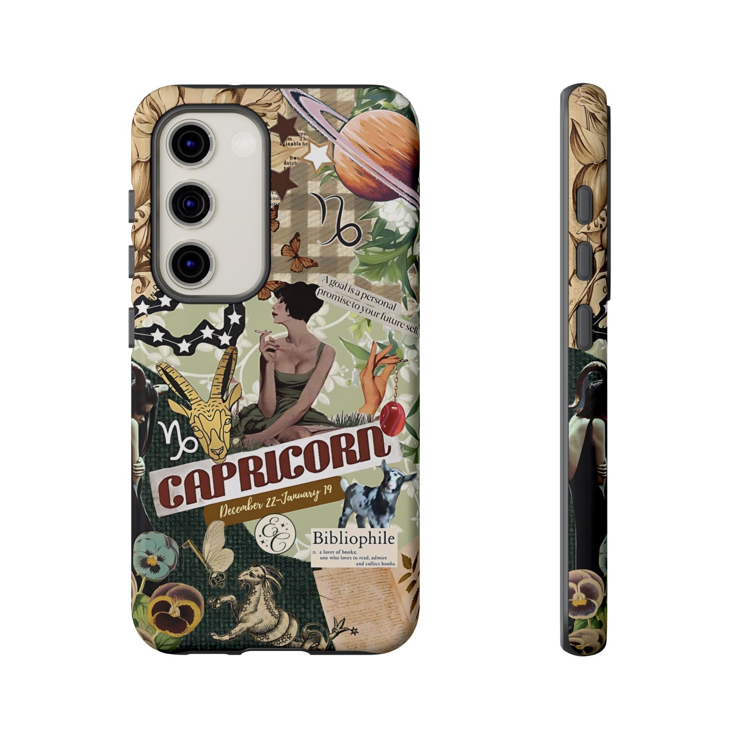 Capricorn Retro Zodiac Collage Tough Phone Case